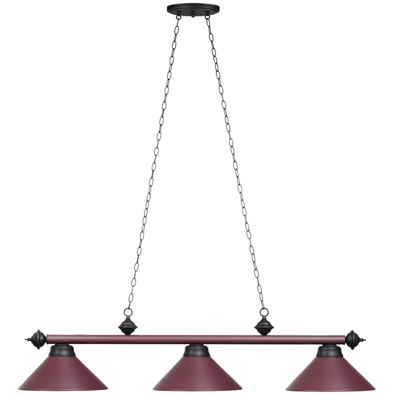 54″ 3LT BILLIARD LIGHT- MATTE BURGANY
