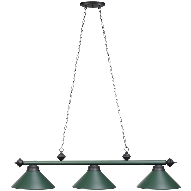 54″ 3LT BILLIARD LIGHT- MATTE GREEN