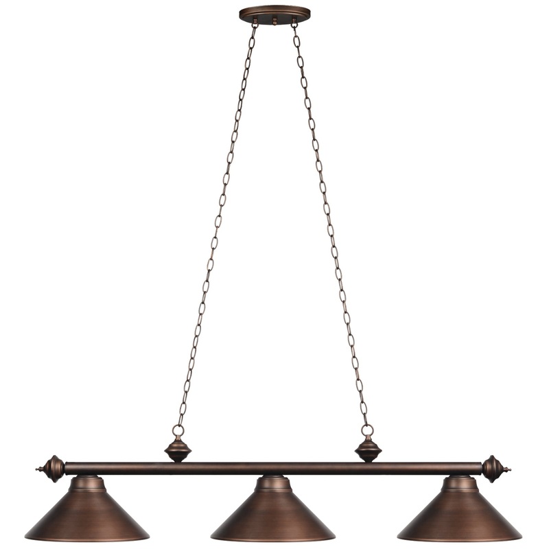 54″ 3LT BILLIARD LIGHT- OIL RUBBED BROZE