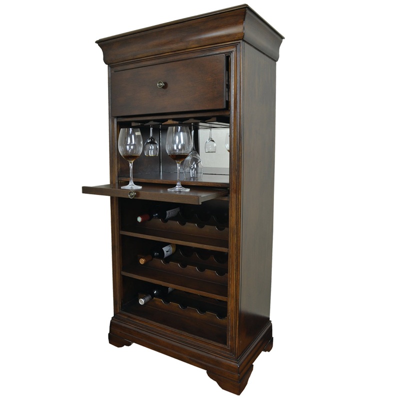 BAR CABINET W/ WINE RACK – CAPPUCCINO