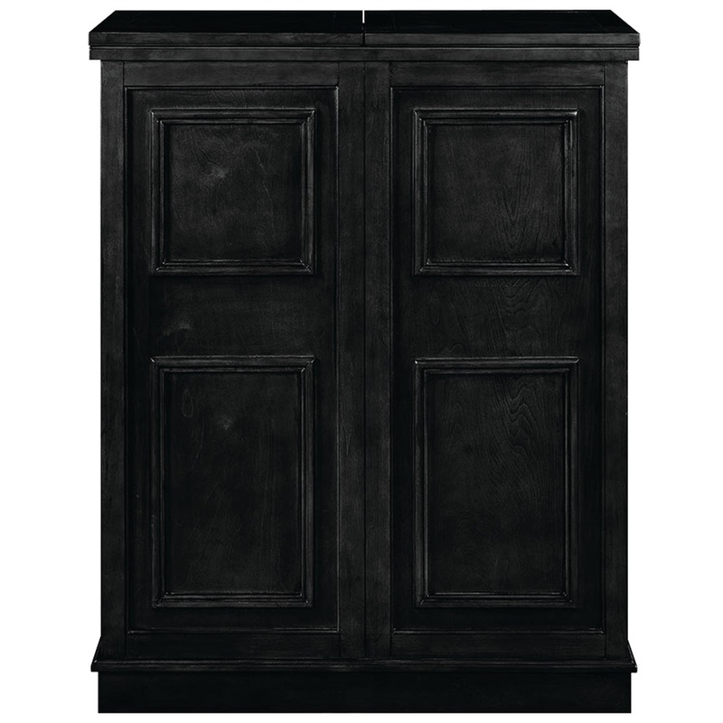 PORTABLE FOLDING BAR CABINET-BLACK