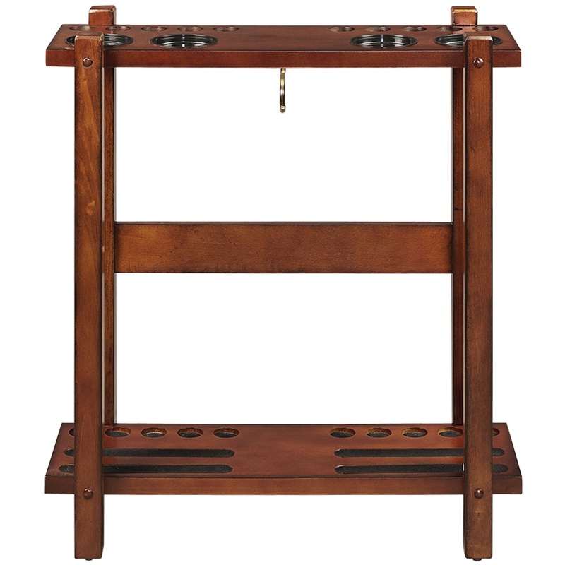STRAIGHT FLOOR CUE RACK-CHESTNUT