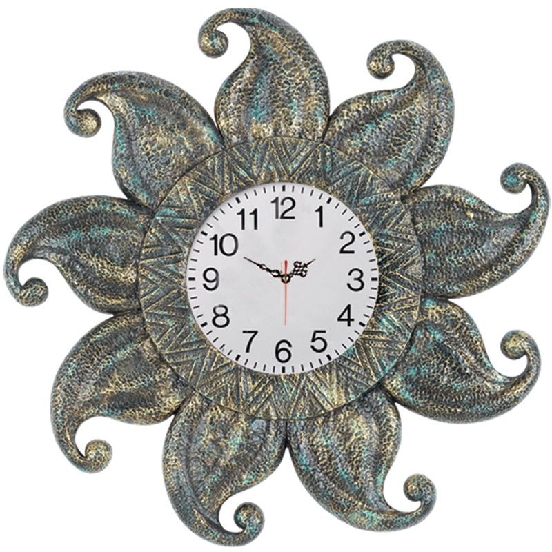 24″W OUTDOOR DARK SUN W/ CLOCK