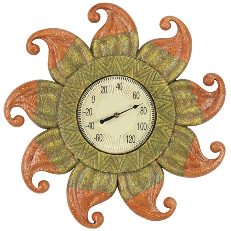 24″W OUTDOOR SUN W/ THERMOMETER
