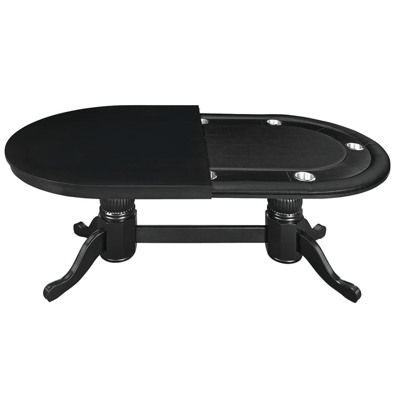 84″ TEXAS HOLD’EM GAME TABLE WITH DINING TOP- BLACK