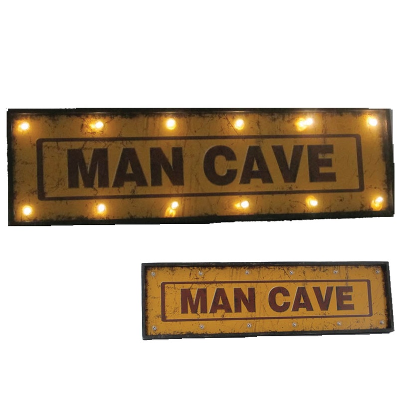 METAL SIGN-48″ MAN CAVE W/ LIGHTS