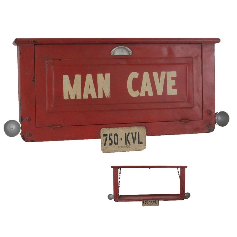 METAL SIGN-MAN CAVE SHELF