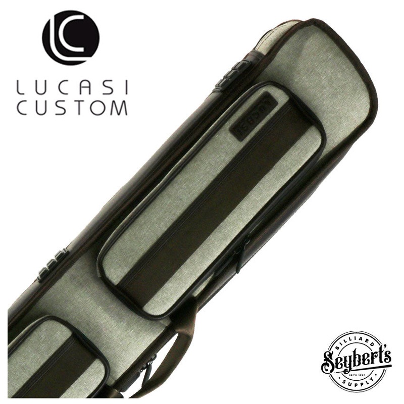 Lucasi Grey and Brown 3×5 Soft Pool Cue Case – LZDU35GY