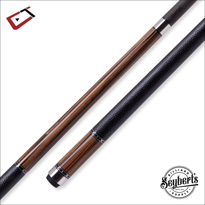 Cuetec Cynergy Truewood Ebony II Leather Wrap Pool Cue with 12.5mm Shaft – 95-104LTW
