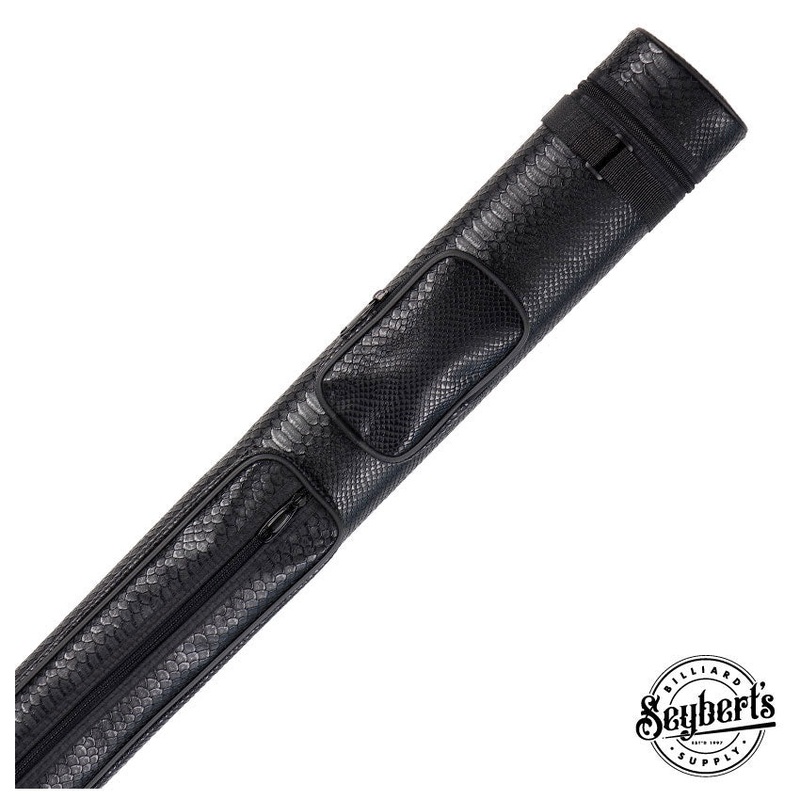 Economy Oval Polyform Black Crocodile 2×2 Hard Pool Cue Case – C22CH-BK