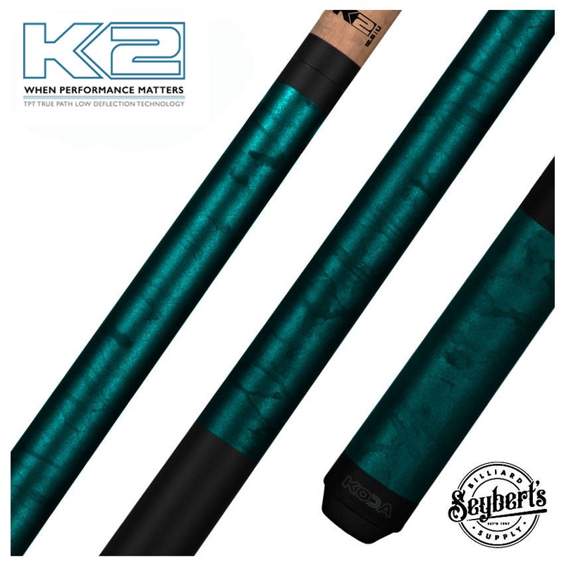 K2 KL104 Teal Smoke Matte Graphic Pool Cue with 12.50mm K2 LD Shaft – KL104