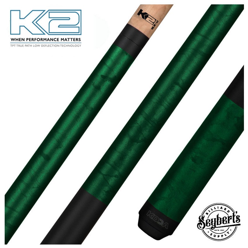 K2 KL105  Green Smoke Matte Graphic Pool Cue with 12.50mm K2 LD Shaft – KL105
