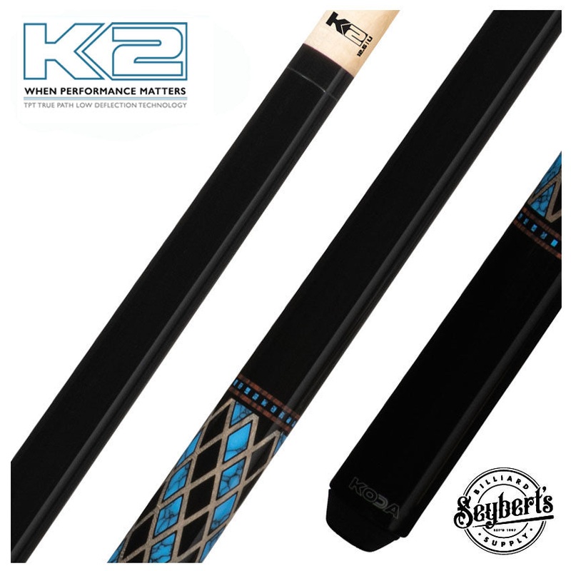 K2 KL115 Onyx and Blue Recon Graphic Pool Cue with 12.50mm K2 LD Shaft – KL115