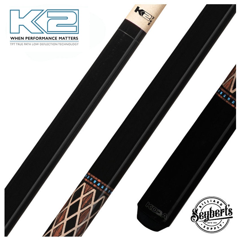 K2 KL116 Onyx and Cocobolo Graphic Pool Cue with 12.50mm K2 LD Shaft – KL116