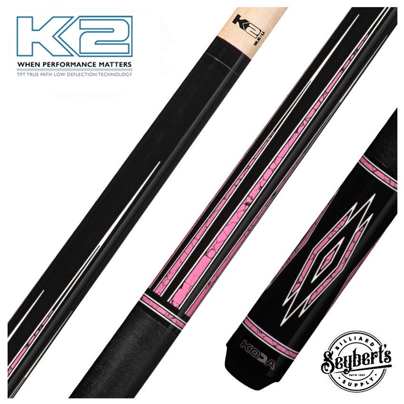 K2 KL140 Black and Pink Recon Graphic Pool Cue with 12.50mm K2 LD Shaft – KL140