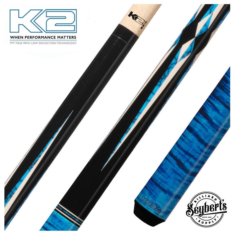 K2 KL141 4 point Black and Blue Recon Graphic Pool Cue with 12.50mm K2 LD Shaft – KL141