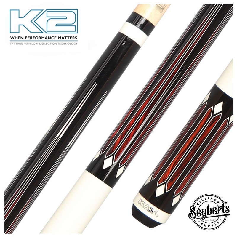 K2 KL161 6 Point Cocobolo Black And White Graphic Pool Cue with 11.75mm LD Shaft – KL161