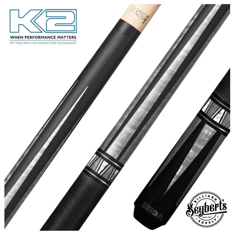K2 KL171 4 Point Matte Black And Grey Graphic Pool Cue with 11.75mm LD Shaft – KL171