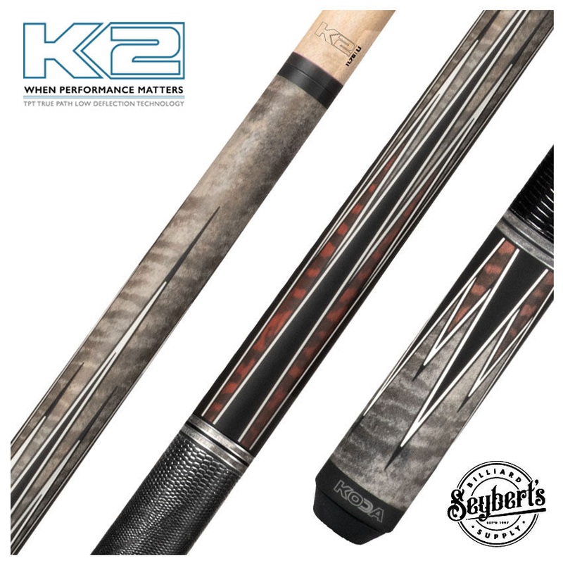 K2 KL182 8 Point Matte Grey Snake Graphic Pool Cue with 11.75mm LD Shaft – KL182