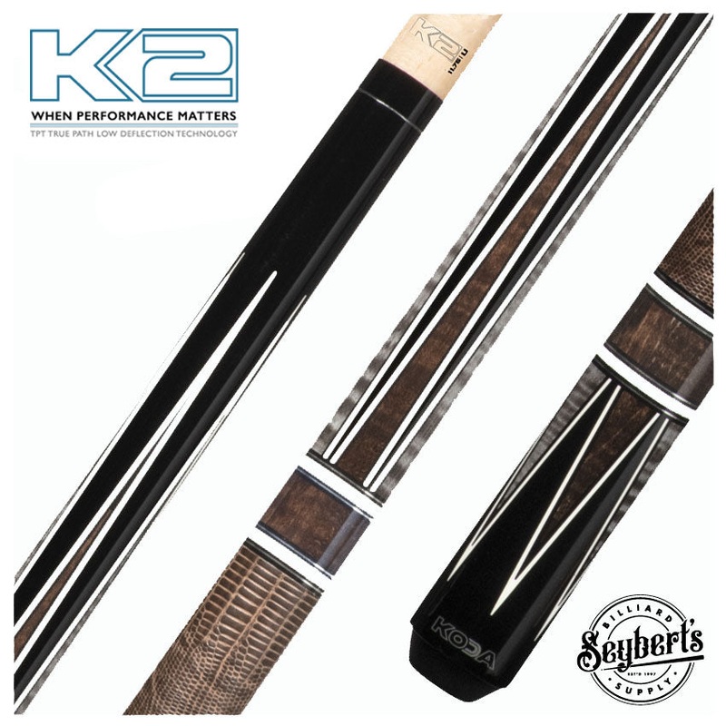 K2 KL190 Black/Grey/Brown 4 Point Graphic Pool Cue with 11.75mm LD Shaft – KL190