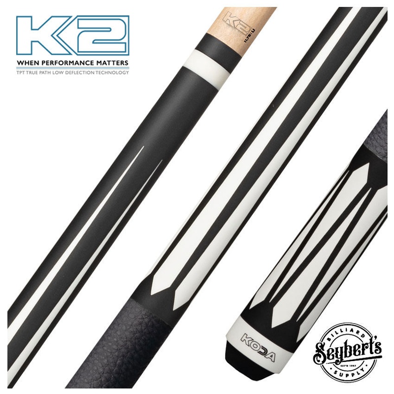 K2 KL191 6 Point Black and White Graphic Pool Cue with 11.75mm LD Shaft – KL191