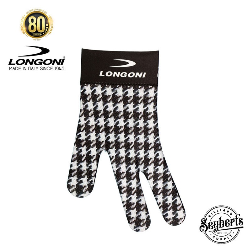 Longoni Left Hand Billiard Glove – Black/White Weave