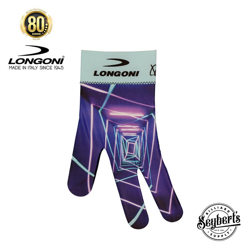 Longoni Left Hand Billiard Glove – Blue Neon Prisms