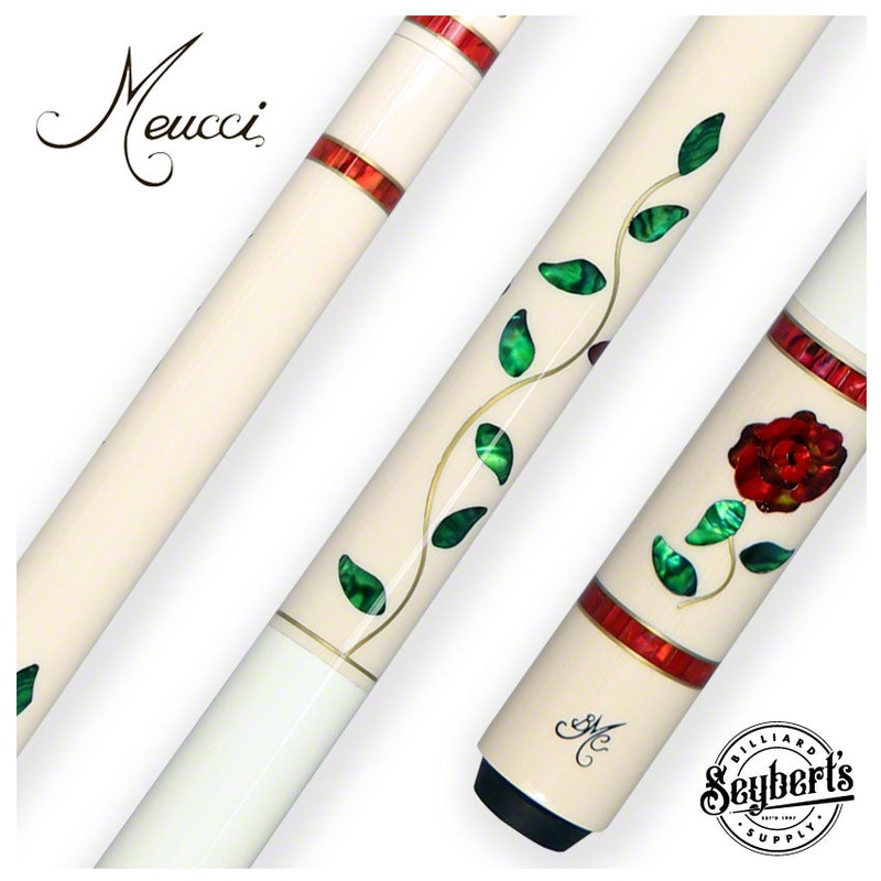 Meucci BMC White Glass Rose Pool Cue with Pro Shaft – BMCGRWHPRO