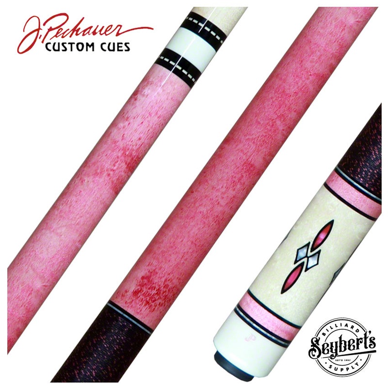 Pechauer JP Series Pink Stained Maple with Pink Pearl and Abalone Inlays Pool Cue – JP04S