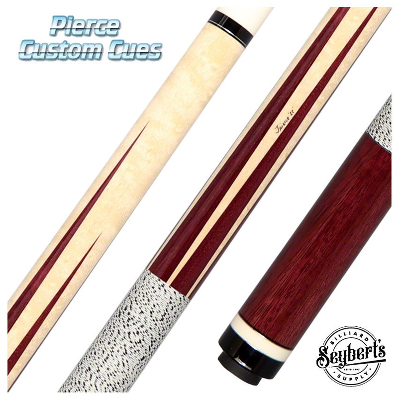 Pierce Custom Birdseye Maple and Purpleheart Pool Cue With Linen Wrap