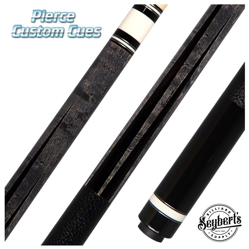 Pierce Custom Stained Gray Birdseye Maple and Ebony Pool Cue With Leather Wrap