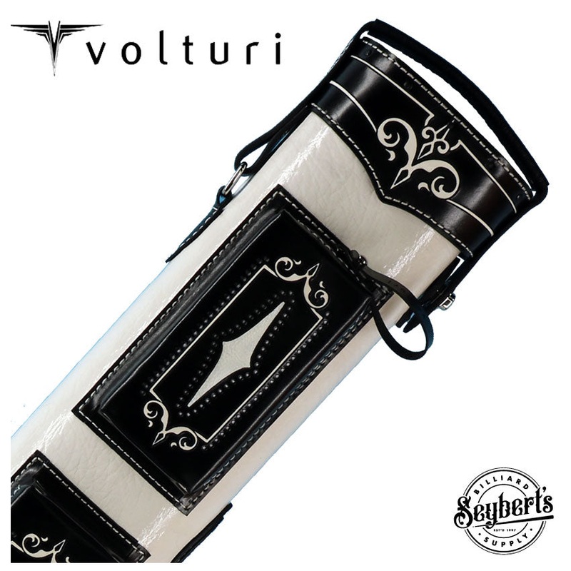 Volturi Custom Brogue White/Black 4×8 Hard Pool Cue Case – VCBS4X8WHBK