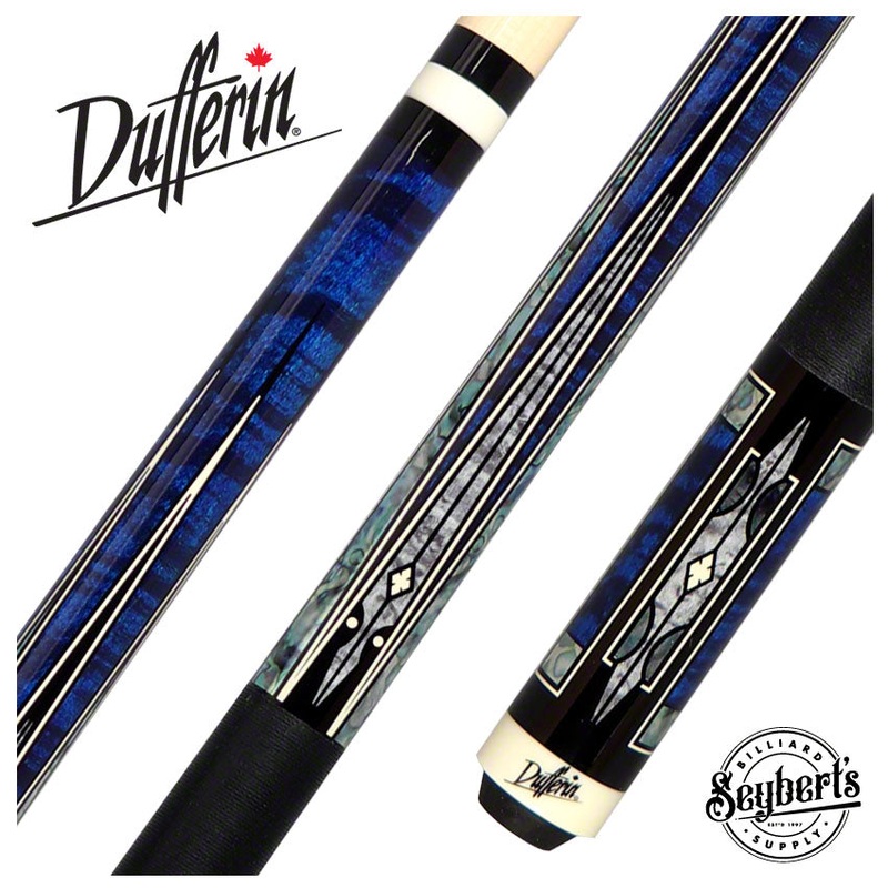 Dufferin 6 point Blue/Grey Graphic Pool Cue – D543