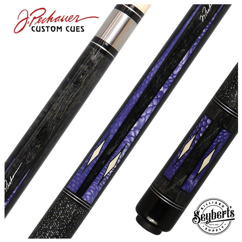 Pechauer Pro Series Ebony Stained Maple with Purple Avorion Resin Points and Inlays Pool Cue – P20C-P
