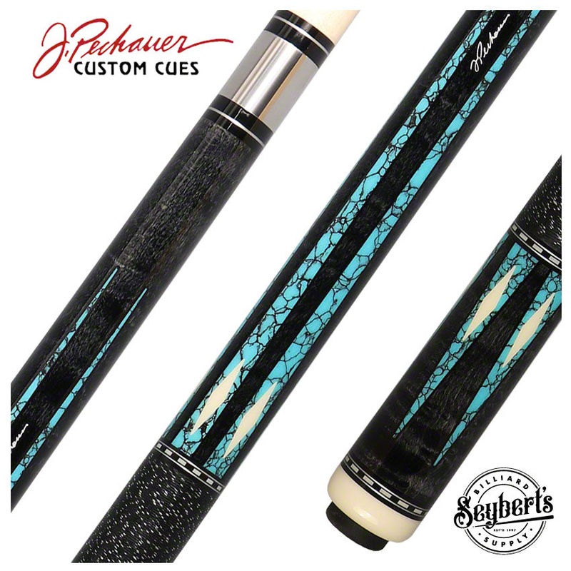 Pechauer Pro Series Ebony Stained Maple with Turquiose Points Pool Cue – P19C-TQ