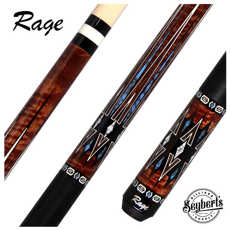 Rage 12 Point Graphic Brown/ Turquoise Pool Cue – RG220