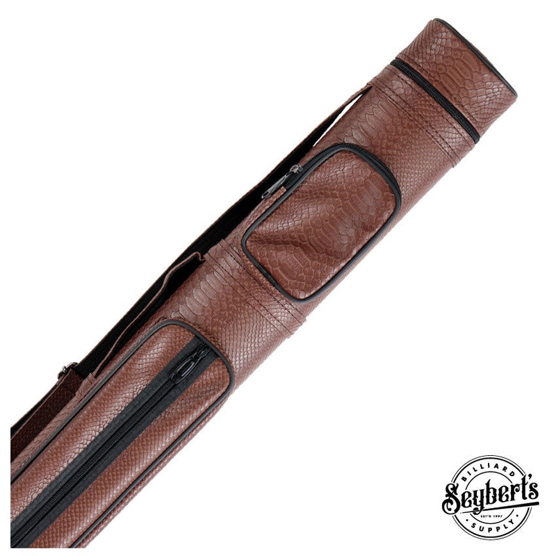 Exotic Oval Polyform Brown 2×2 Hard Pool Cue Case – C22EHR-BR