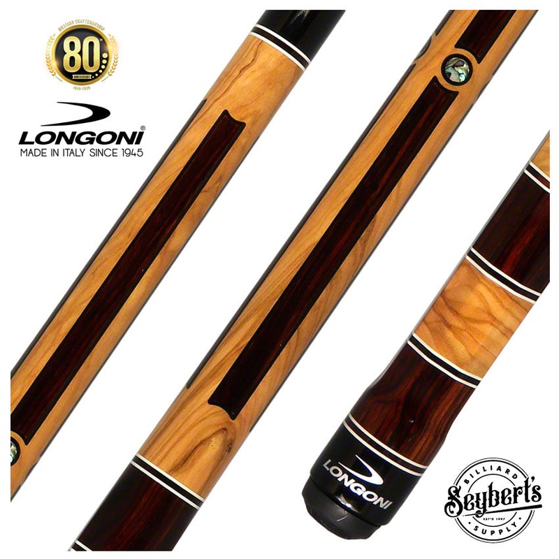 Longoni Stecca Pool Cue Mediterraneo with S2 Wood and Luna Nera Pure Graphite Shaft – LG24316C2
