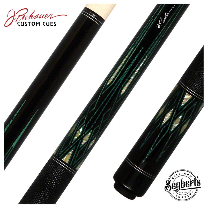 Pechauer Limited Edition Ebony with Malachite and Abalone Points Pool Cue – PL34