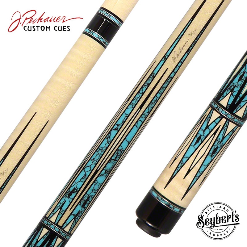 Pechauer Limited Edition Natural Stained Maple with Turquoise Points Pool Cue – PL32