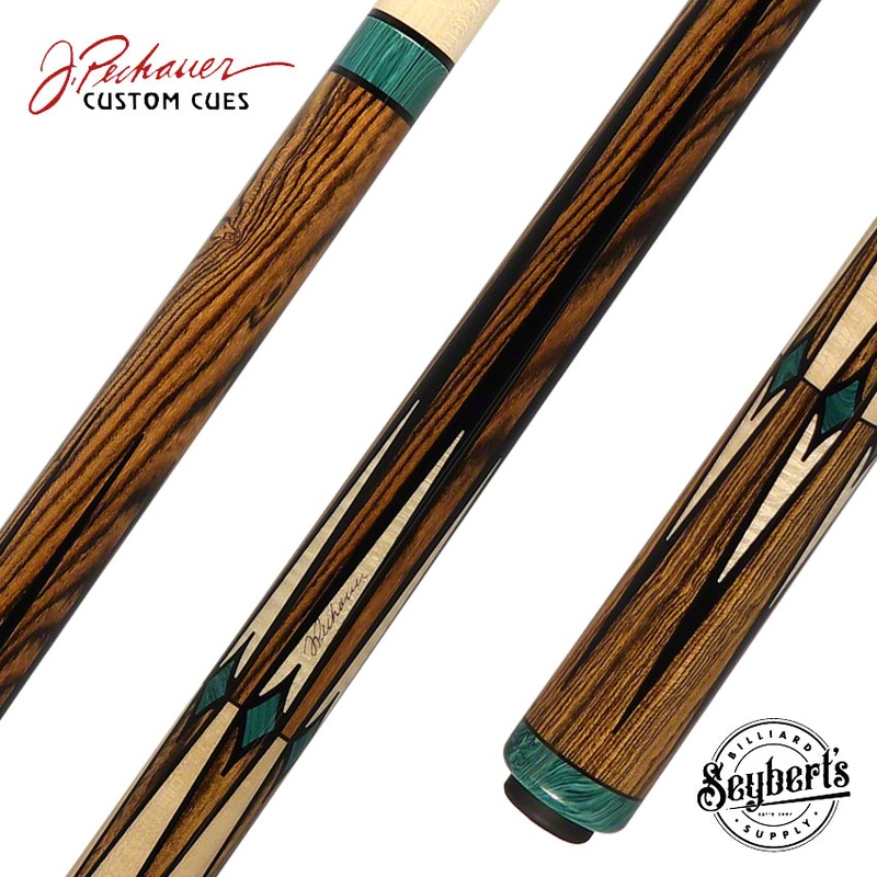 Pechauer Pro Series Bocote with Maple/Bocote Points and Natural Maple Wrapless Pool Cue – P13R