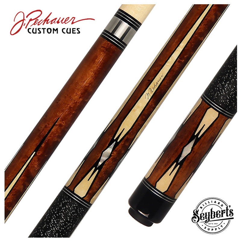 Pechauer Pro Series Chestnut Stained Maple with Maple points and Pearl Diamond Inlays Pool Cue – P09N