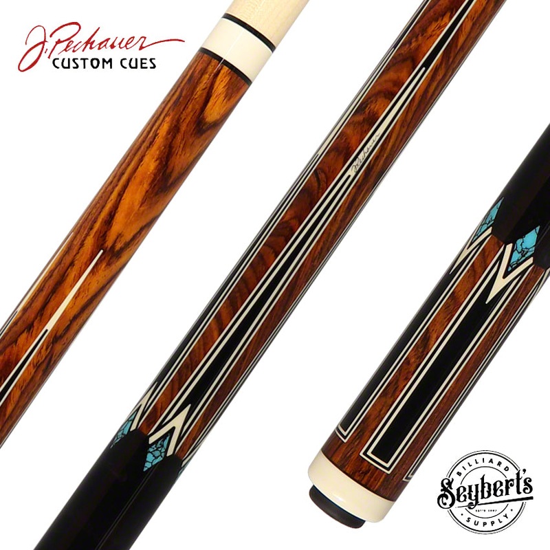 Pechauer Pro Series Cocobolo with Sim. Ebony/Ivory Points and Ebony Stained Maple Wrapless Pool Cue – P17R