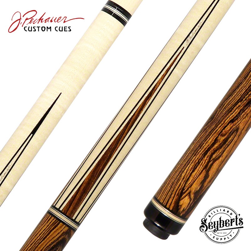 Pechauer Pro Series Maple with Bocote Points and Bocote Wrapless Pool Cue – P08R