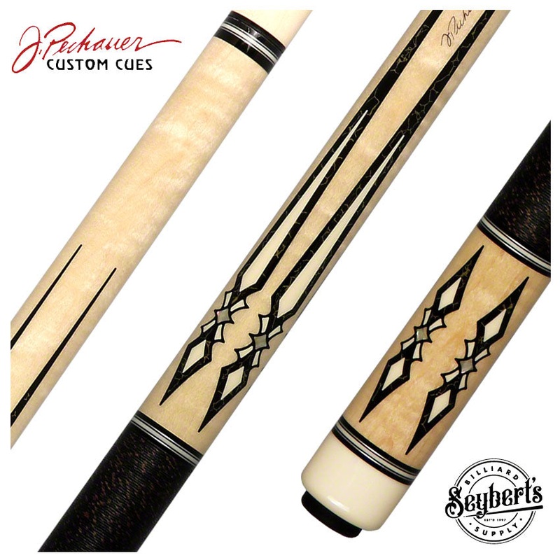 Pechauer Pro Series Natural Stained Maple with Gold Vein and Sim. Ivory Points Pool Cue – P22N