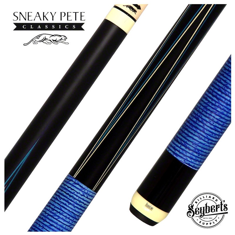 Predator 4 Point Sneaky Pete Black / Blue Points W/ Penetration Blue Stacked Wrap Cue Uni-Loc – SP4BL-SLWPENBL