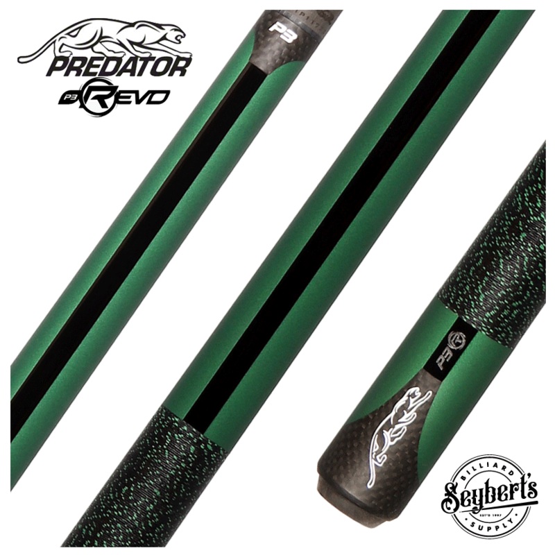 Predator P3 Nova Black/Green Linen Wrap Pool Cue – Uni-Loc – P3GRNUC-INIRL-BLKGR