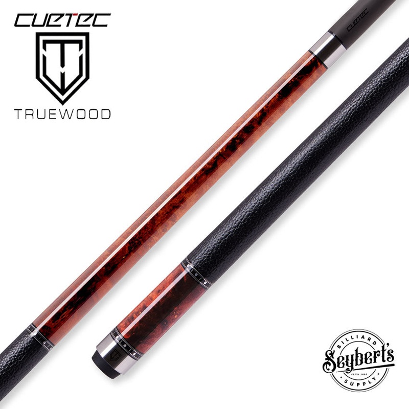Cuetec Cynergy Truewood Mappa Burl 2 Leather Wrap Pool Cue with 11.8mm Shaft – 95-112LTWS