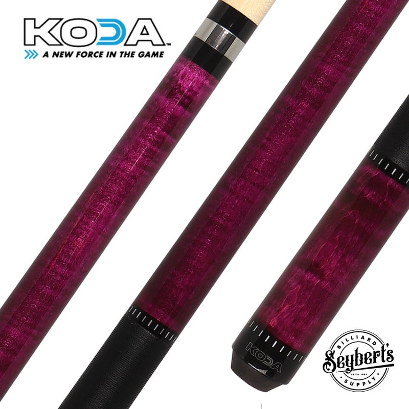KODA Purple-Stained Maple Pool Cue with Linen Wrap
