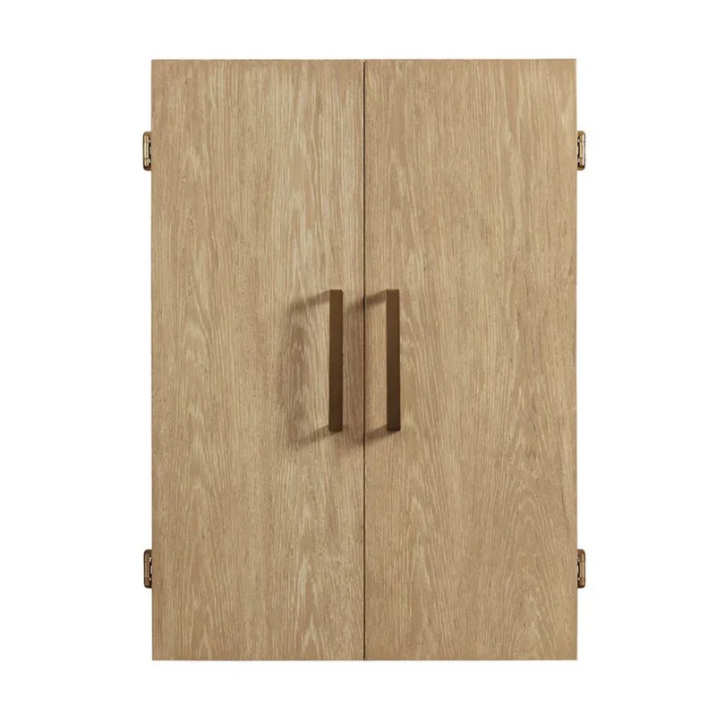 American Heritage Port Royal Wall Dartboard Cabinet – White Oak